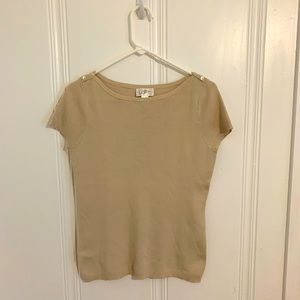 Anne Taylor LOFT medium tan sweater, 100% Pima cotton